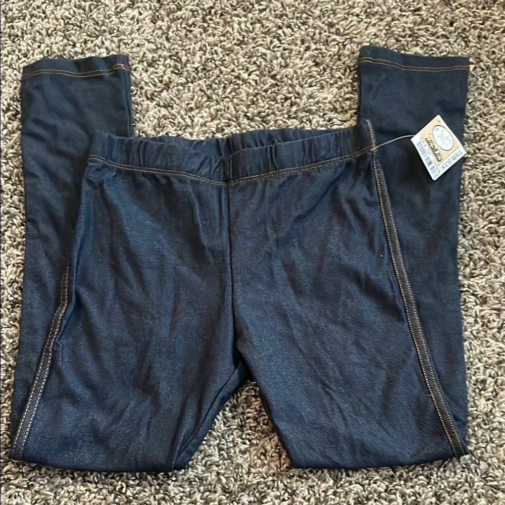 Place Kids Denim-Look Leggings - Dark Blue
